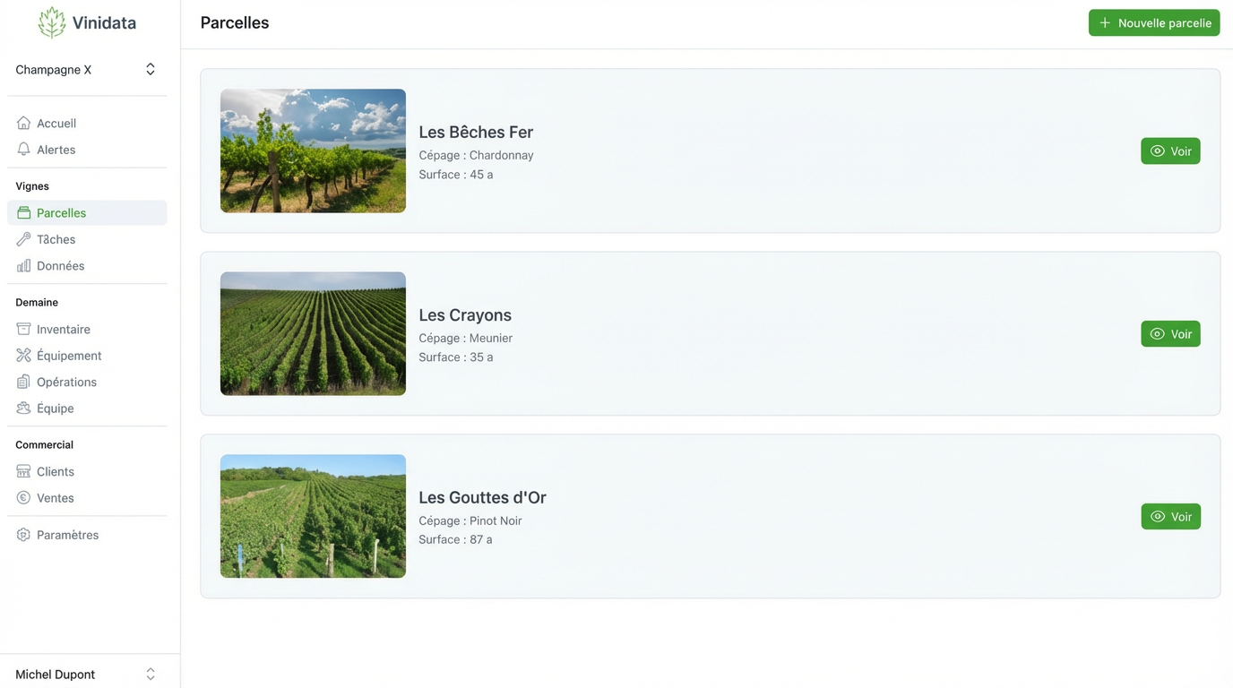 Vine plots management